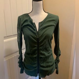 Cowgirl Tuff Company Hunter green zip sweater size medium